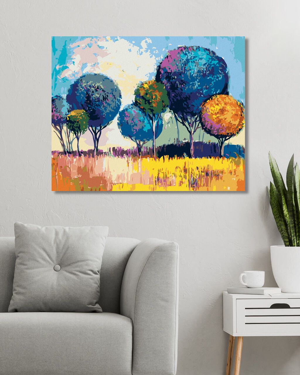 zuty Malování podle čísel - LISTNATÝ LES - Rozměr: 40x50 cm, Rámování: Varianta: bez rámu a bez vypnutí plátna - obrázek 4