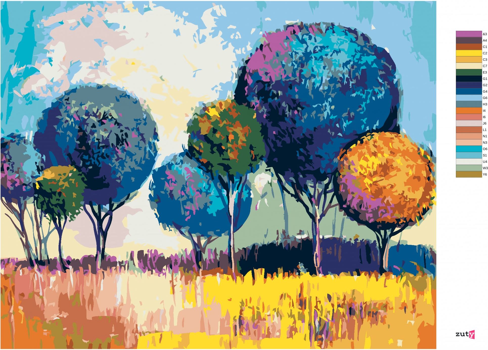 zuty Malování podle čísel - LISTNATÝ LES - Rozměr: 40x50 cm, Rámování: Varianta: vypnuté plátno na rám - obrázek 9