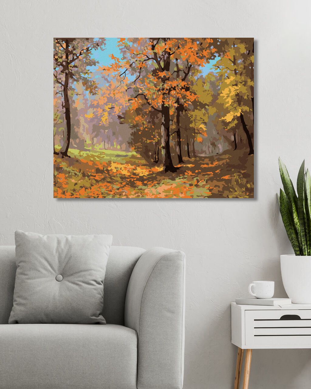 zuty Malování podle čísel - PODZIMNÍ PROCHÁZKA LESEM - Rozměr: 40x50 cm, Rámování: Varianta: vypnuté plátno na rám - obrázek 5