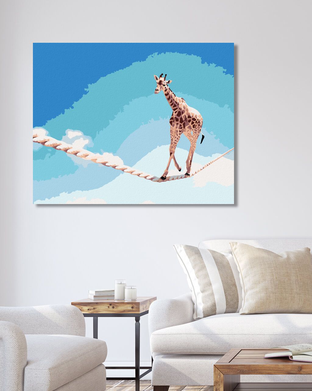 zuty Malování podle čísel - ŽIRAFA NA LANĚ - Rozměr: 40x50 cm, Rámování: Varianta: vypnuté plátno na rám - obrázek 8