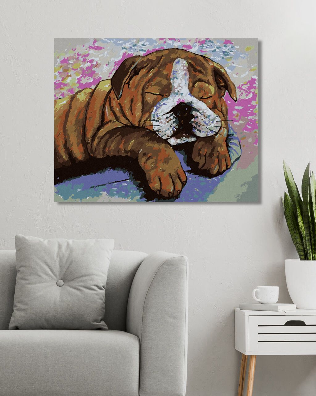 zuty Malování podle čísel - BULDOČEK V KRAVÍM PŘEVLEKU - Rozměr: 40x50 cm, Rámování: Varianta: vypnuté plátno na rám - obrázek 5