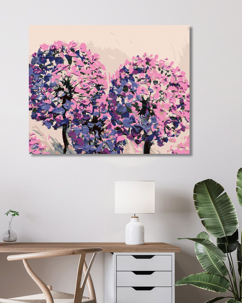 zuty Malování podle čísel - PULZUJÍCÍ LEVANDULE NA RŮŽOVÉM POZADÍ - Rozměr: 40x50 cm, Rámování: Varianta: bez rámu a bez vypnutí plátna - obrázek 3