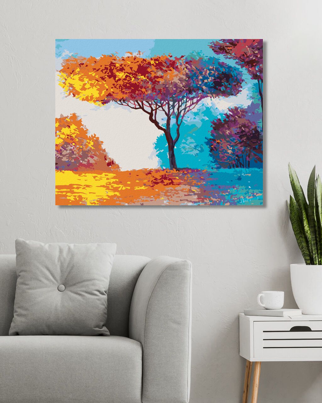 zuty Malování podle čísel - KRÁSNÝ BAREVNÝ STROM V LESE - Rozměr: 40x50 cm, Rámování: Varianta: vypnuté plátno na rám - obrázek 10