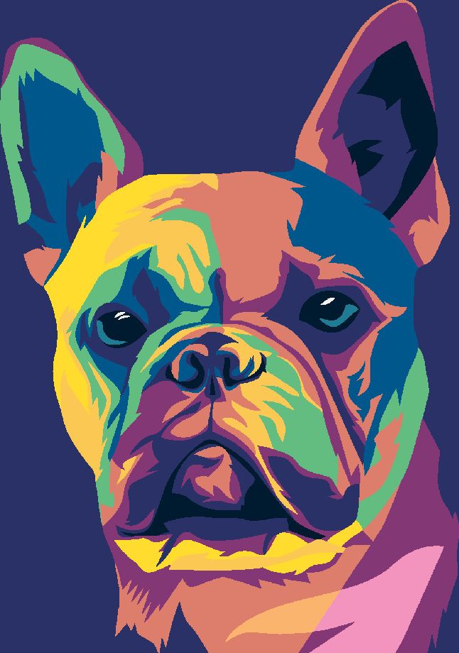 zuty Malování podle čísel - POP-ART BULDOČEK - Rozměr: 40x50 cm, Rámování: Varianta: vypnuté plátno na rám - obrázek 5