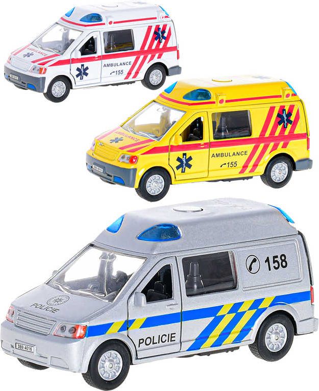 Auto záchranné složky CZ zpětný chod 14cm na baterie Světlo Zvuk 4 druhy kov - obrázek 1