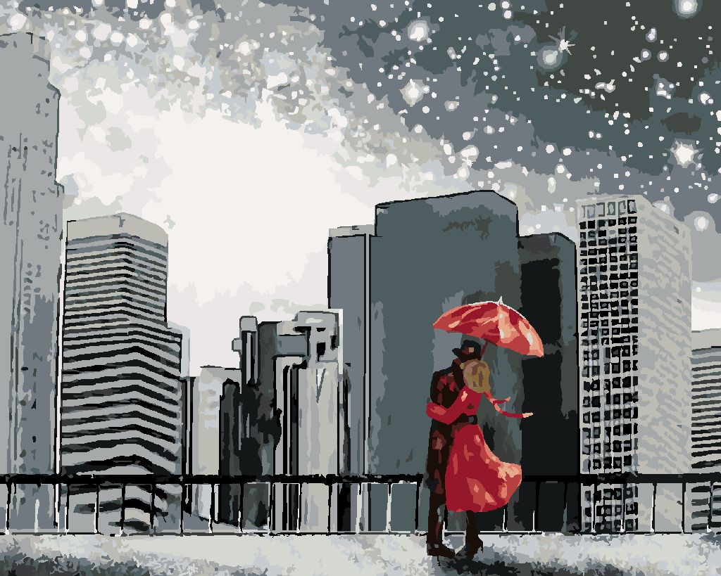 zuty Malování podle čísel - MUŽ SE ŽENOU V NEW YORKU - Rozměr: 40x50 cm, Rámování: Varianta: bez rámu a bez vypnutí plátna - obrázek 8