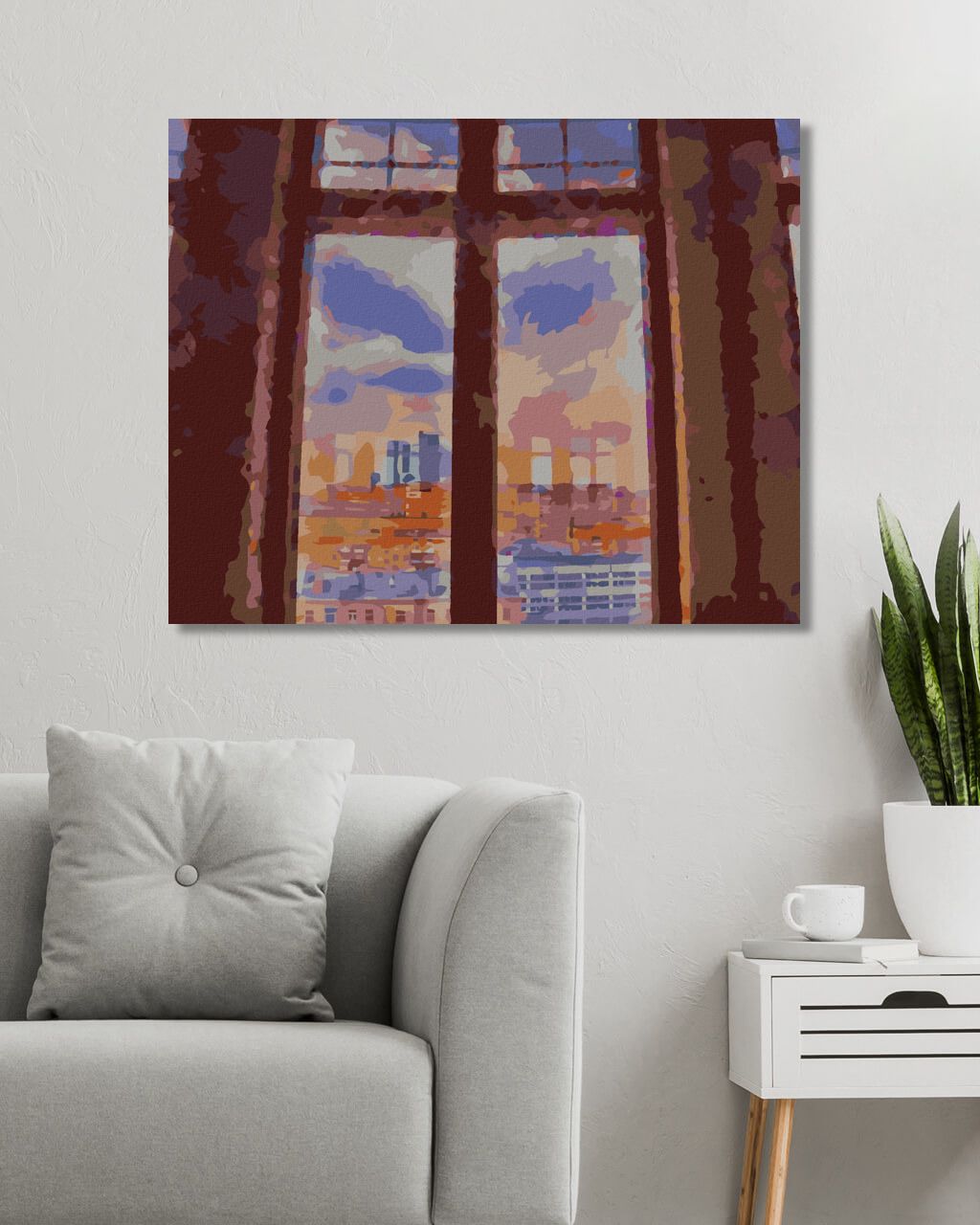 zuty Malování podle čísel - NEW YORK ZA OKNY - Rozměr: 40x50 cm, Rámování: Varianta: vypnuté plátno na rám - obrázek 2