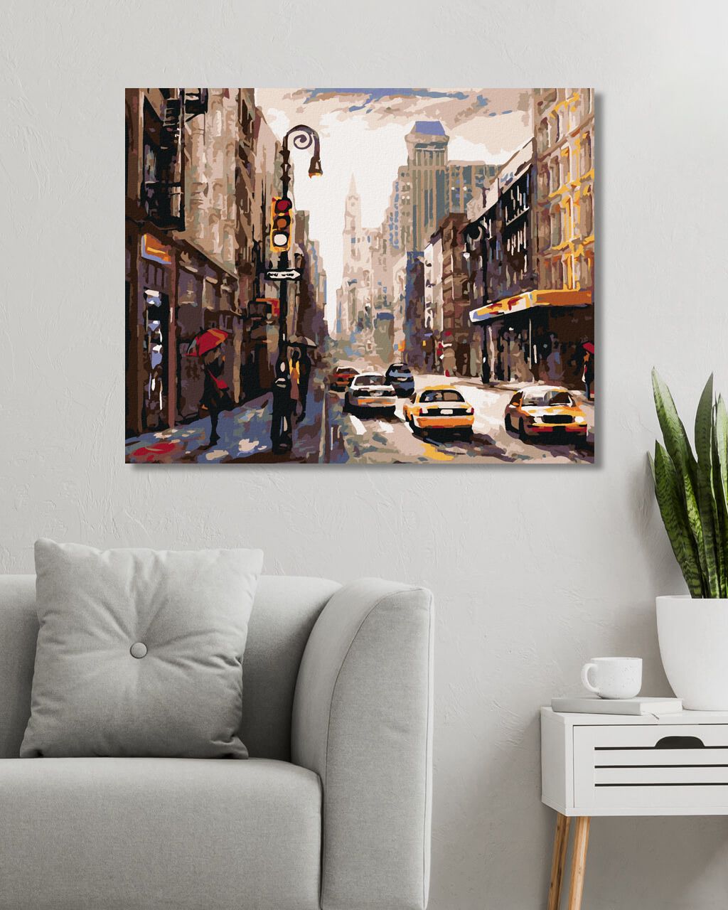zuty Malování podle čísel - ŽENA S DEŠTNÍKEM V NEW YORKU - Rozměr: 40x50 cm, Rámování: Varianta: bez rámu a bez vypnutí plátna - obrázek 5