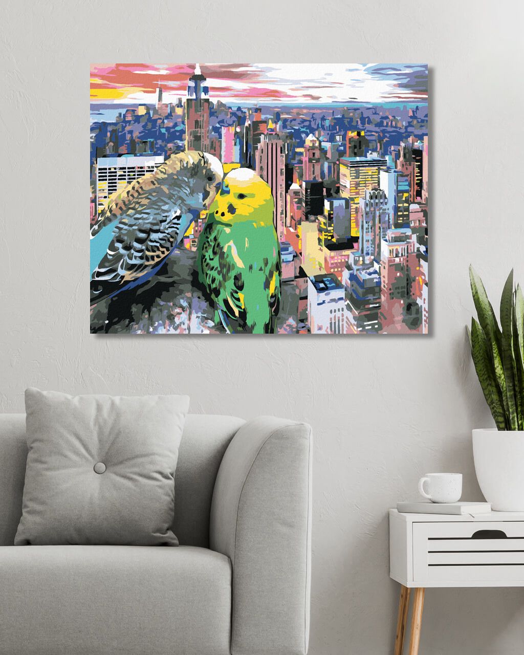 zuty Malování podle čísel - DVĚ ZAMILOVANÉ ANDULKY V NEW YORKU - Rozměr: 40x50 cm, Rámování: Varianta: bez rámu a bez vypnutí plátna - obrázek 9