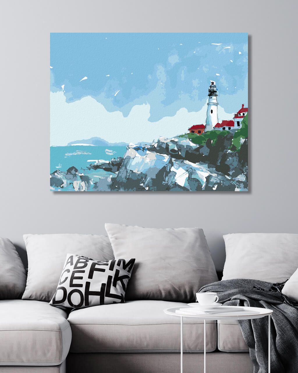 zuty Malování podle čísel - MAJÁK U MOŘE - Rozměr: 40x50 cm, Rámování: Varianta: vypnuté plátno na rám - obrázek 2