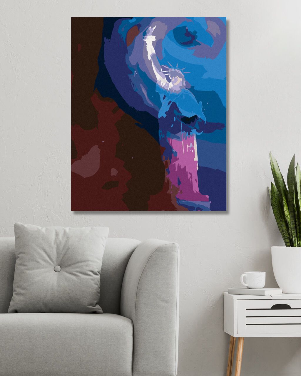 zuty Malování podle čísel - SOCHA SVOBODY V ZATMĚNÍ - Rozměr: 40x50 cm, Rámování: Varianta: vypnuté plátno na rám - obrázek 8