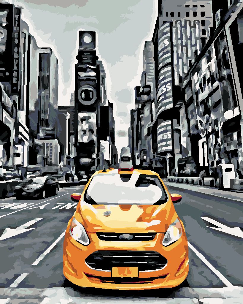 zuty Malování podle čísel - ŽLUTÉ TAXI V NEW YORKU - Rozměr: 40x50 cm, Rámování: Varianta: vypnuté plátno na rám - obrázek 8