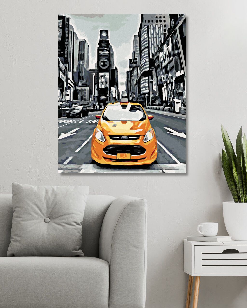 zuty Malování podle čísel - ŽLUTÉ TAXI V NEW YORKU - Rozměr: 40x50 cm, Rámování: Varianta: vypnuté plátno na rám - obrázek 9