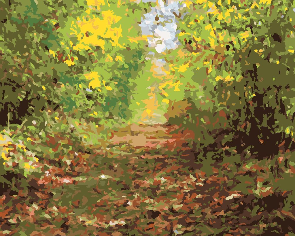 zuty Malování podle čísel - PĚŠÍ ULIČKA V LESE - Rozměr: 40x50 cm, Rámování: Varianta: vypnuté plátno na rám - obrázek 5