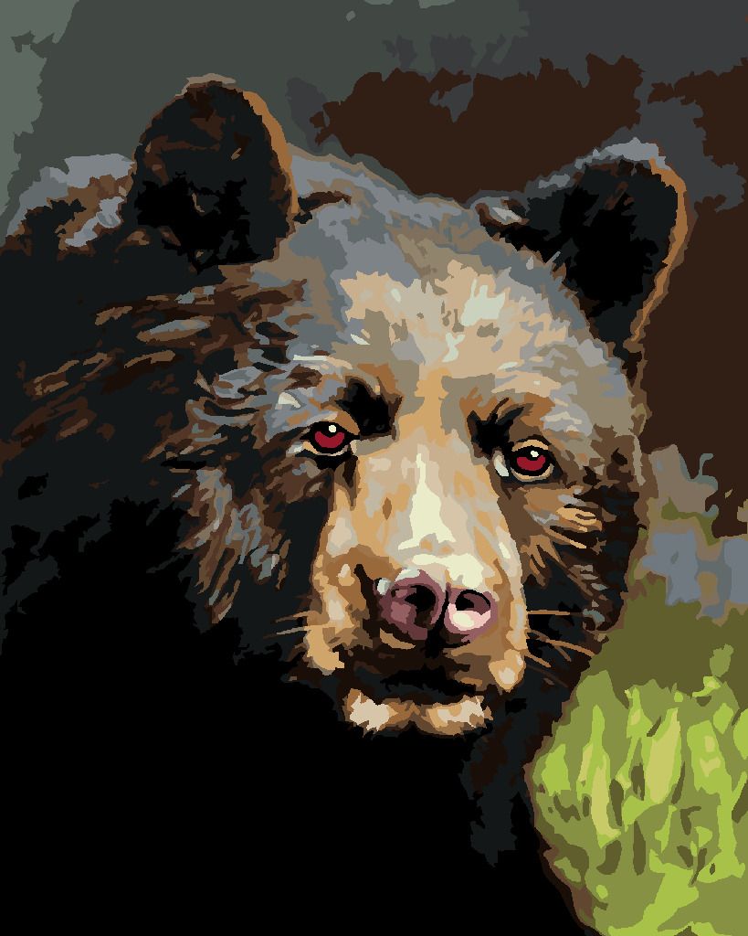 zuty Malování podle čísel - PORTRÉT MEDVĚD (D. RUSTY RUST) - Rozměr: 40x50 cm, Rámování: Varianta: bez rámu a bez vypnutí plátna - obrázek 8