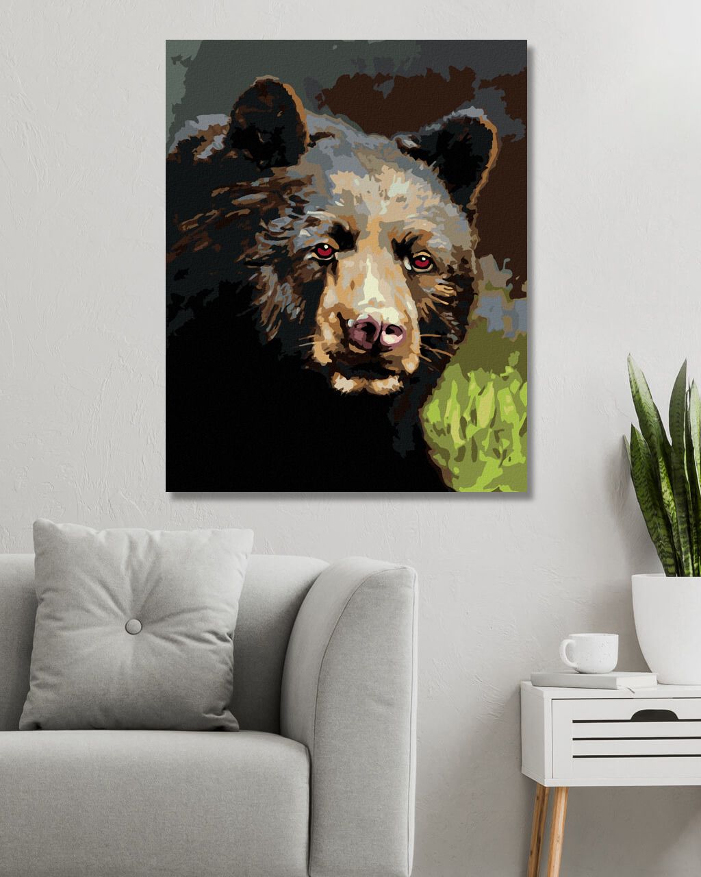 zuty Malování podle čísel - PORTRÉT MEDVĚD (D. RUSTY RUST) - Rozměr: 40x50 cm, Rámování: Varianta: bez rámu a bez vypnutí plátna - obrázek 9