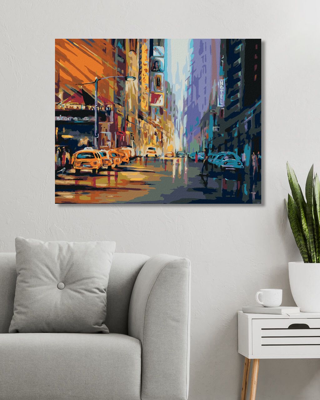zuty Malování podle čísel - VEČERNÍ ŽIVOT V NEW YORKU - Rozměr: 40x50 cm, Rámování: Varianta: bez rámu a bez vypnutí plátna - obrázek 2