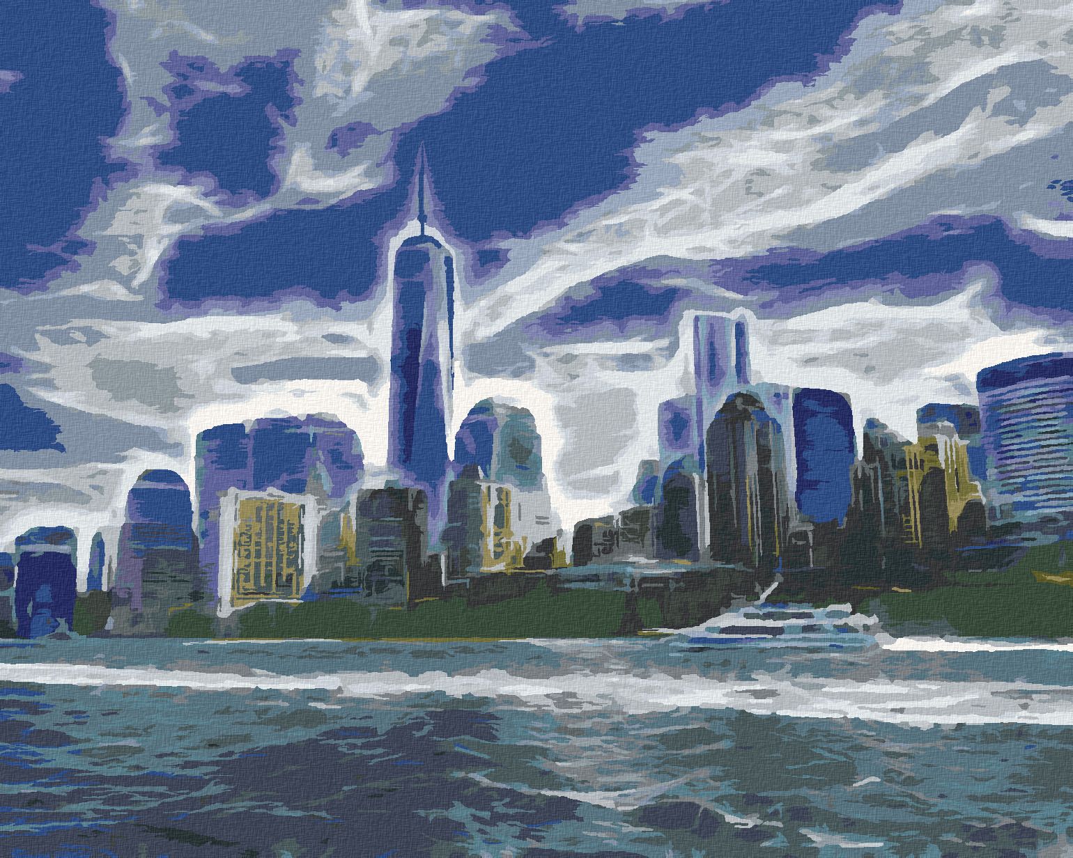 zuty Malování podle čísel - ABSTRAKTNÍ MANHATTAN - Rozměr: 40x50 cm, Rámování: Varianta: bez rámu a bez vypnutí plátna - obrázek 1