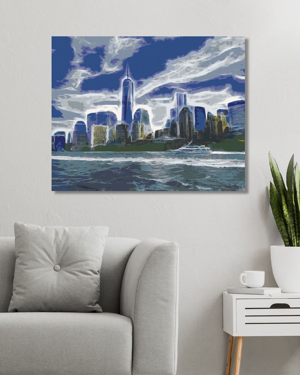 zuty Malování podle čísel - ABSTRAKTNÍ MANHATTAN - Rozměr: 40x50 cm, Rámování: Varianta: bez rámu a bez vypnutí plátna - obrázek 2