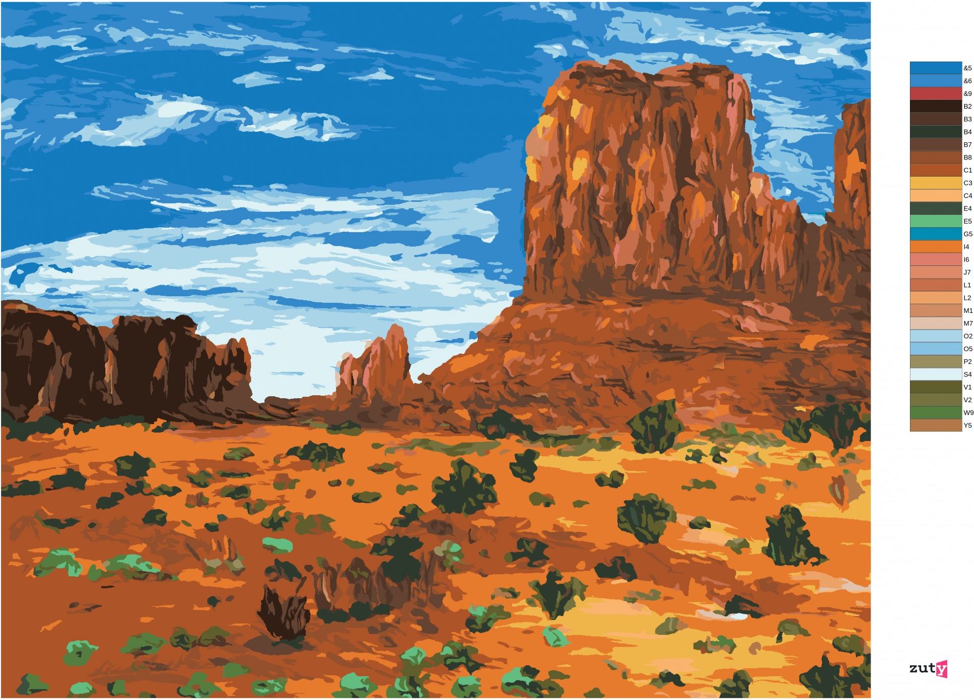 zuty Malování podle čísel - ARIZONA NÁRODNÍ PARK - Rozměr: 40x50 cm, Rámování: Varianta: bez rámu a bez vypnutí plátna - obrázek 9