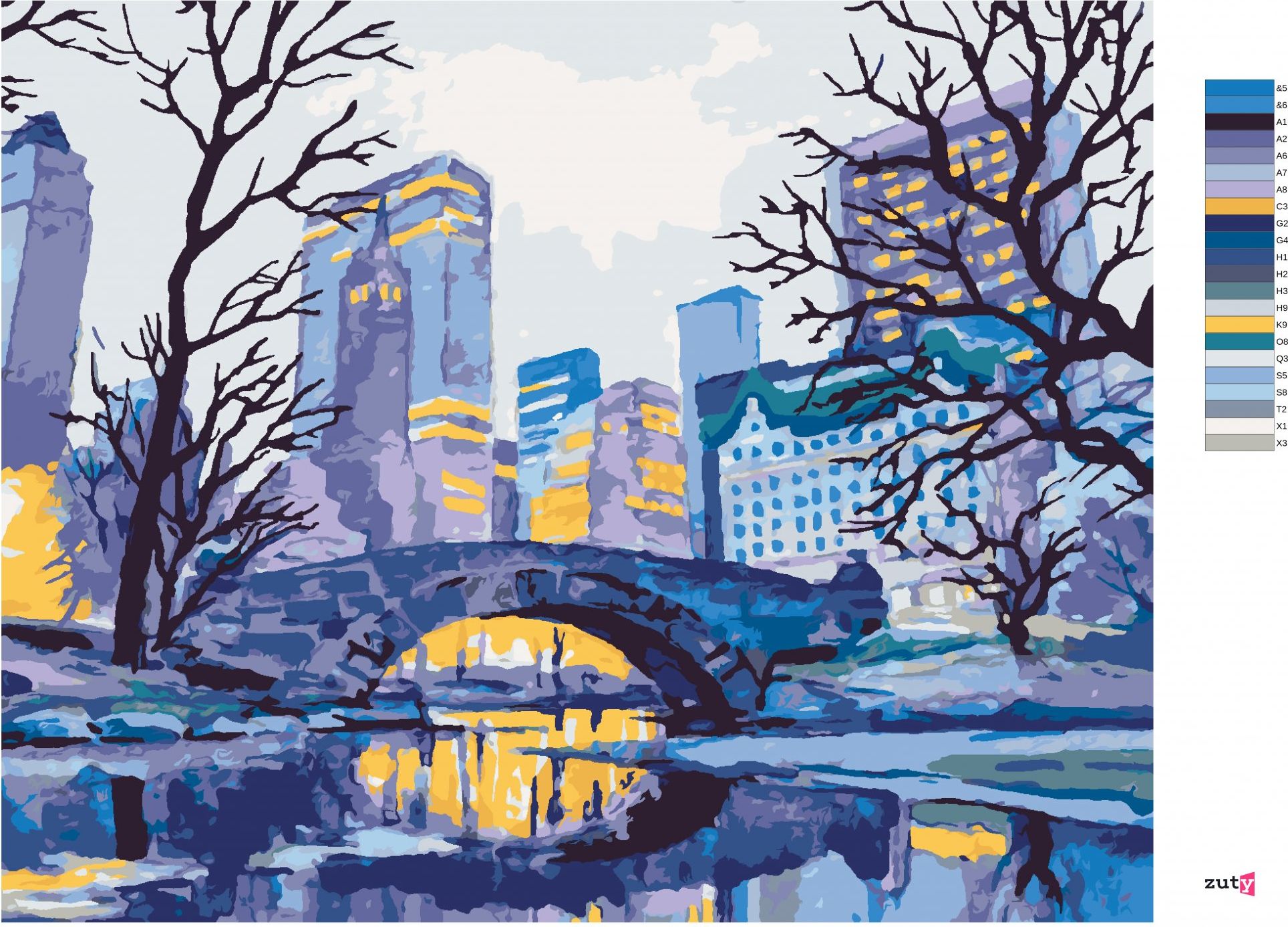 zuty Malování podle čísel - MOST V NEW YORKU - Rozměr: 40x50 cm, Rámování: Varianta: vypnuté plátno na rám - obrázek 10