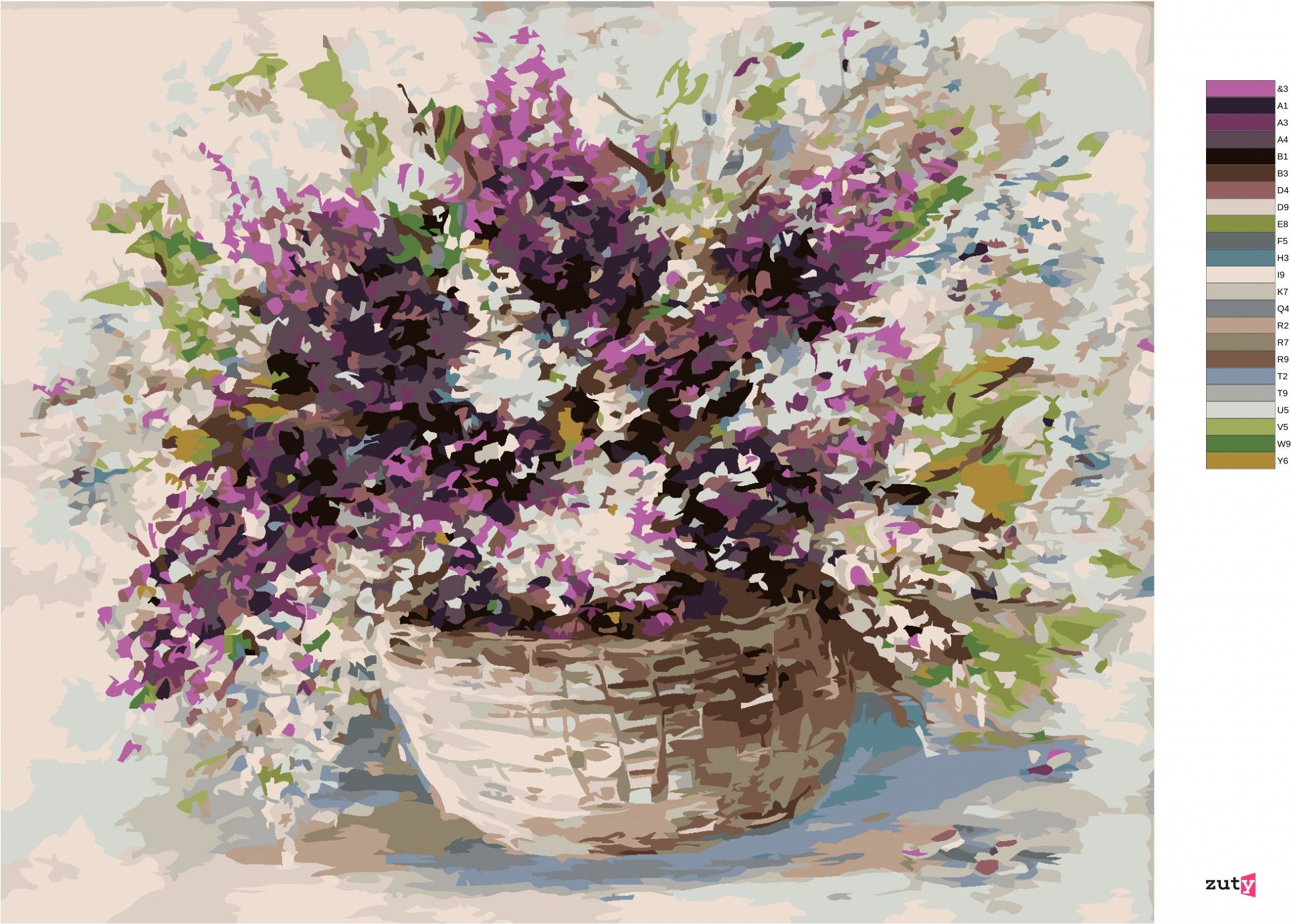 zuty Malování podle čísel - LEVANDULE V PROUTĚNÉM KOŠÍKU - Rozměr: 40x50 cm, Rámování: Varianta: vypnuté plátno na rám - obrázek 8