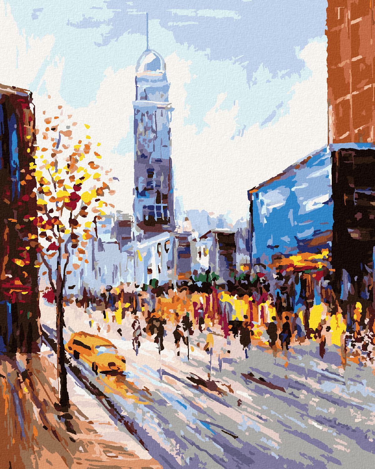zuty Malování podle čísel - VŠEDNÍ DEN V NEW YORKU - Rozměr: 40x50 cm, Rámování: Varianta: bez rámu a bez vypnutí plátna - obrázek 1