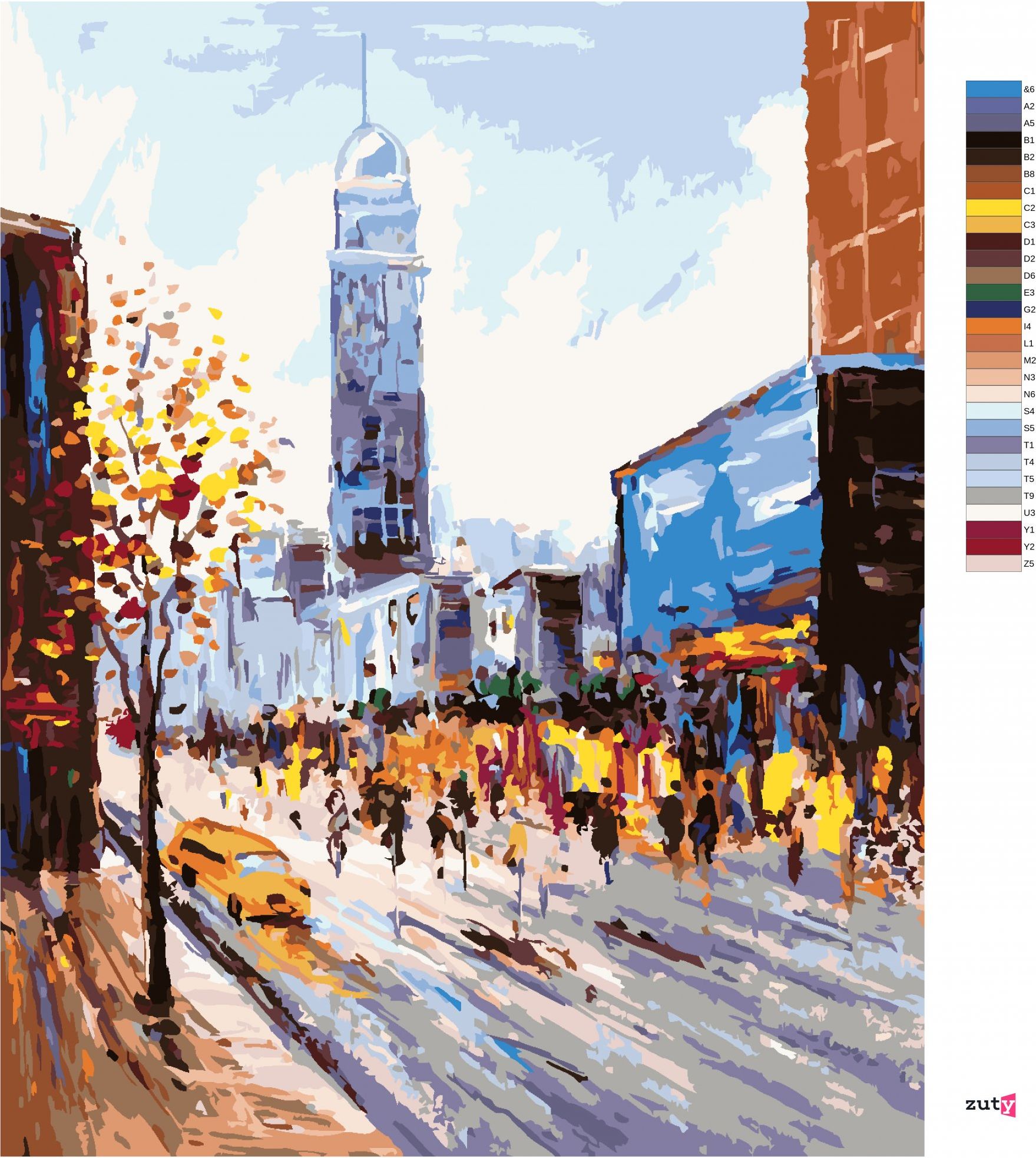 zuty Malování podle čísel - VŠEDNÍ DEN V NEW YORKU - Rozměr: 40x50 cm, Rámování: Varianta: bez rámu a bez vypnutí plátna - obrázek 9