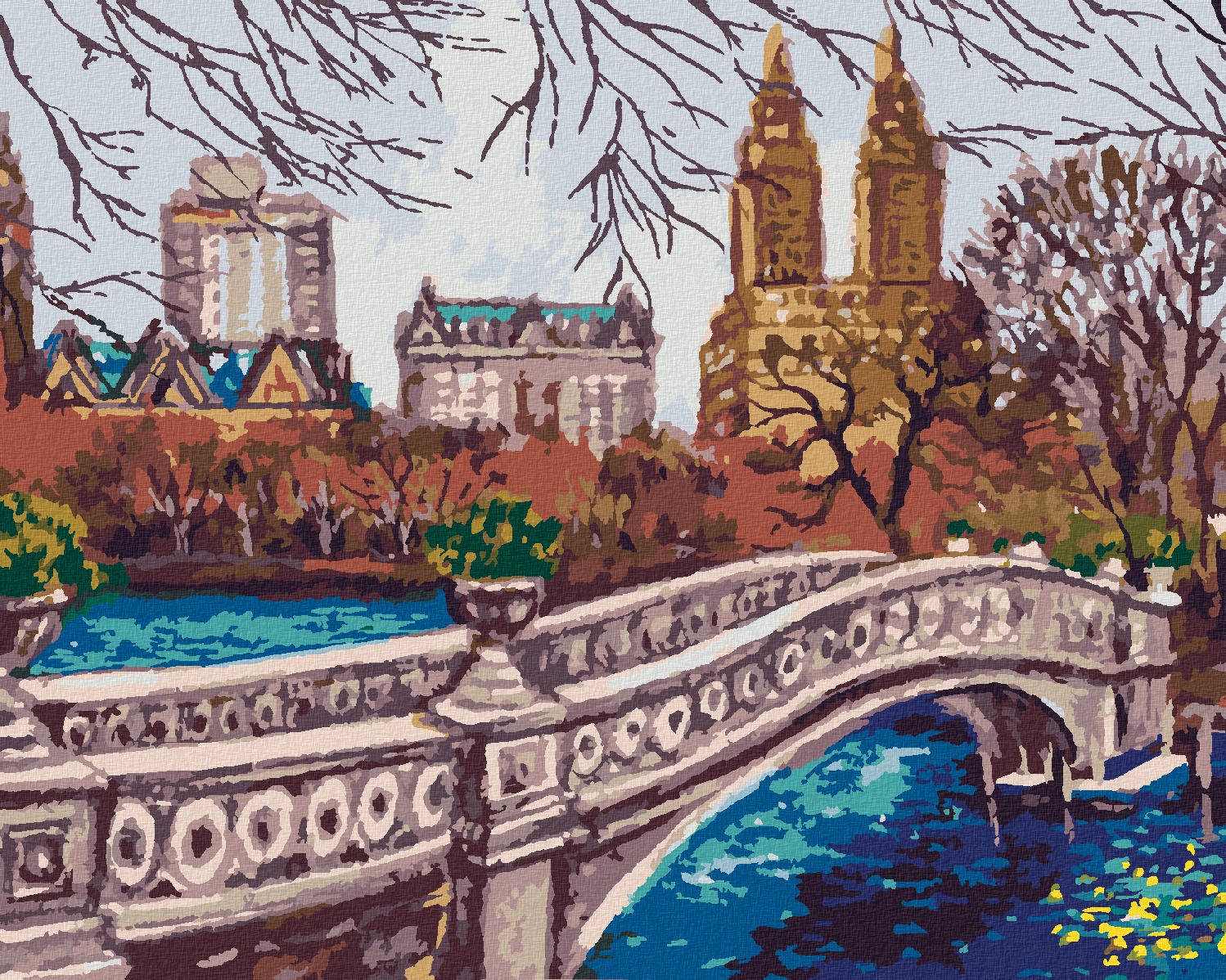 zuty Malování podle čísel - NEW YORK CENTRAL PARK I - Rozměr: 40x50 cm, Rámování: Varianta: bez rámu a bez vypnutí plátna - obrázek 1