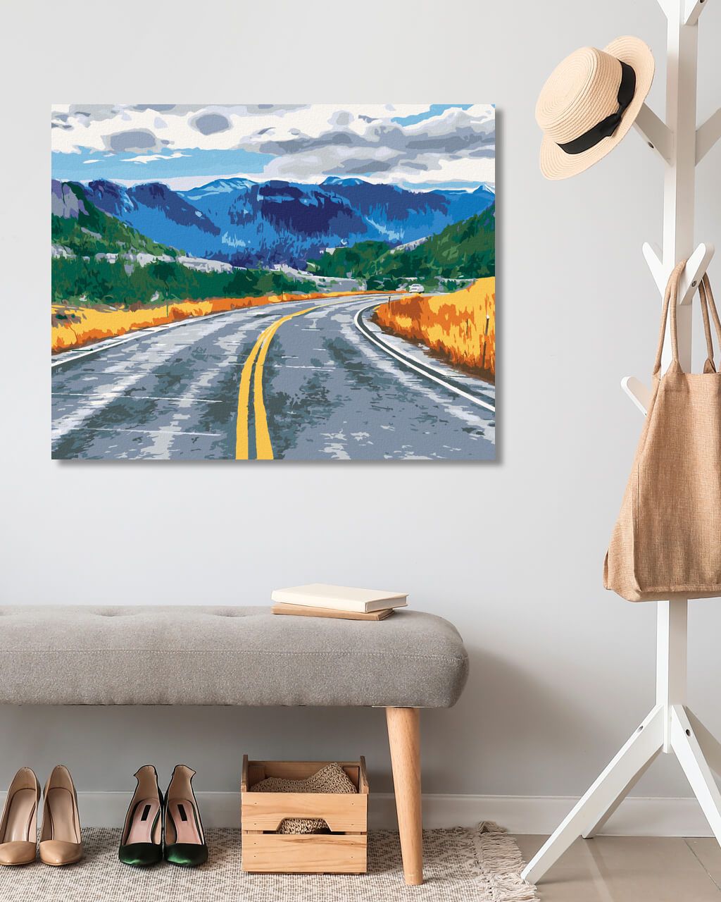 zuty Malování podle čísel - SILNICE A HORY - Rozměr: 40x50 cm, Rámování: Varianta: bez rámu a bez vypnutí plátna - obrázek 3