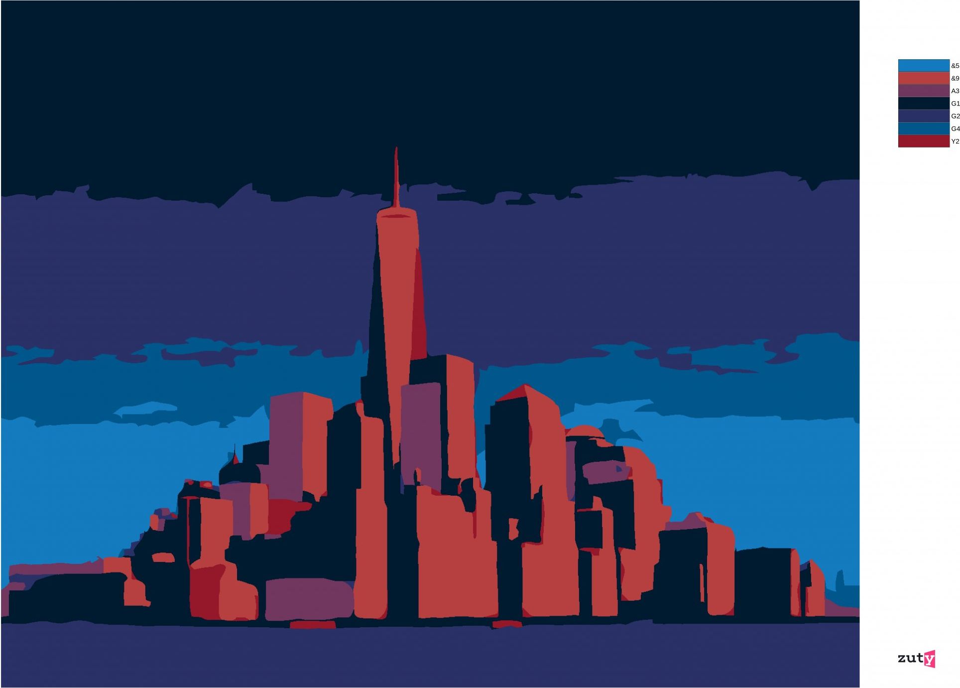 zuty Malování podle čísel - ZÁŘICÍ MANHATTAN V NEW YORKU - Rozměr: 40x50 cm, Rámování: Varianta: bez rámu a bez vypnutí plátna - obrázek 7