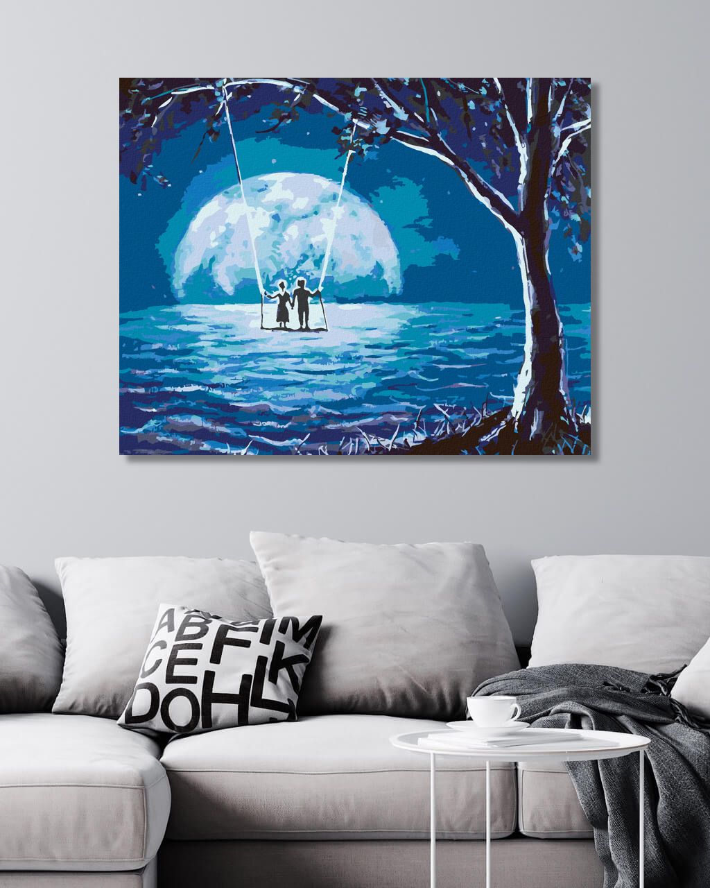 zuty Malování podle čísel - LÁSKA ZA SVITU MĚSÍCE - Rozměr: 40x50 cm, Rámování: Varianta: vypnuté plátno na rám - obrázek 9