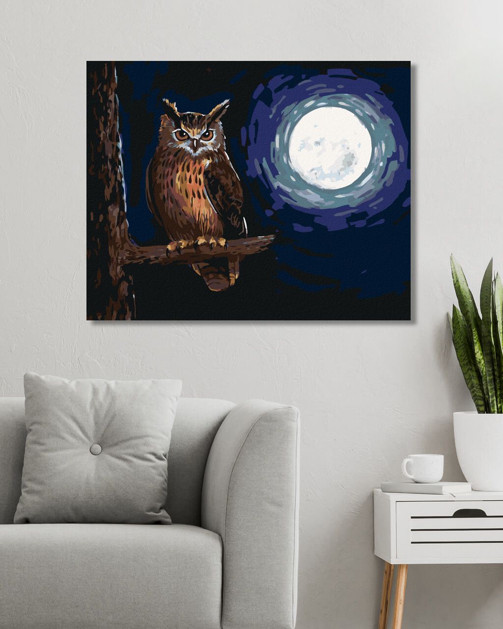 zuty Malování podle čísel - SOVA A SVIT MĚSÍCEv - Rozměr: 40x50 cm, Rámování: Varianta: bez rámu a bez vypnutí plátna - obrázek 10