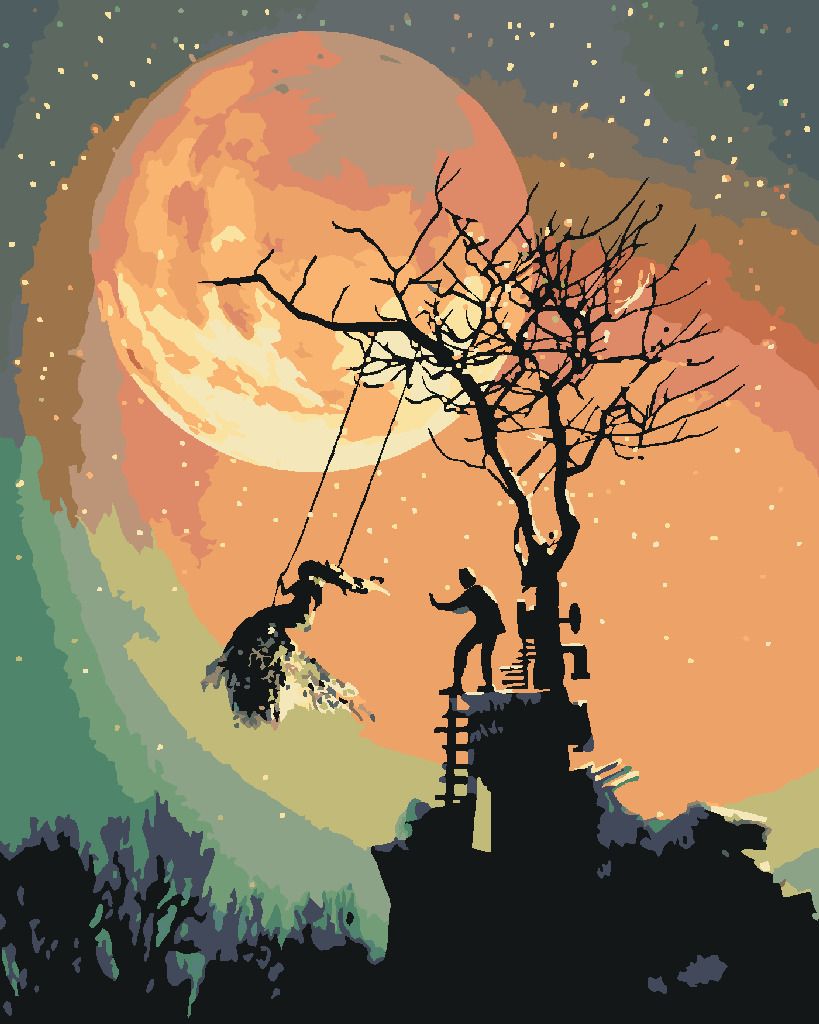 zuty Malování podle čísel - HALLOWEEN A ÚPLNĚK - Rozměr: 40x50 cm, Rámování: Varianta: bez rámu a bez vypnutí plátna - obrázek 5