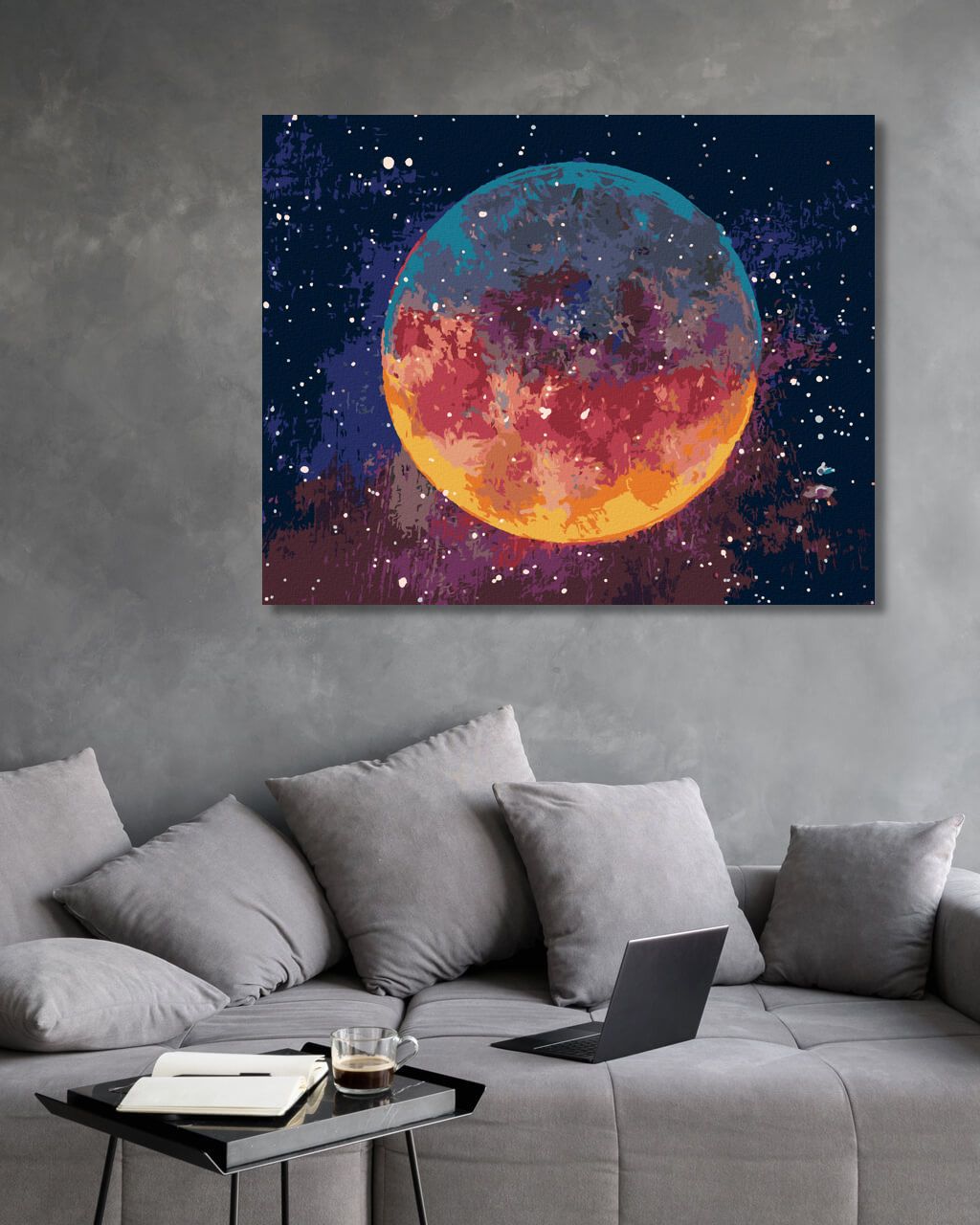 zuty Malování podle čísel - FANTASY MĚSÍC - Rozměr: 40x50 cm, Rámování: Varianta: vypnuté plátno na rám - obrázek 7