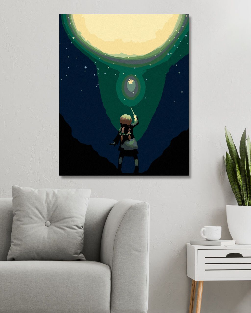 zuty Malování podle čísel - MAGICKÝ MOTÝLEK A MĚSÍC - Rozměr: 40x50 cm, Rámování: Varianta: vypnuté plátno na rám - obrázek 5