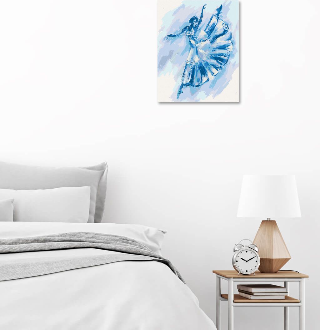 zuty Malování podle čísel - ABSTRAKTNÍ MODRÁ BALETKA - Rozměr: 40x50 cm, Rámování: Varianta: bez rámu a bez vypnutí plátna - obrázek 5