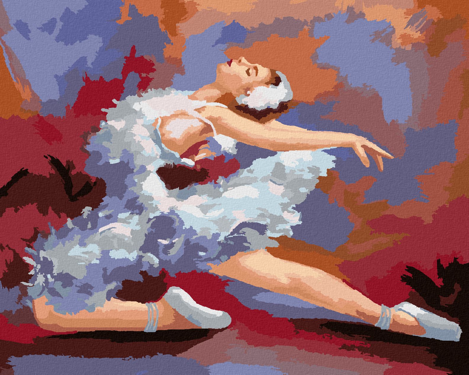 zuty Malování podle čísel - BALETKA V PESTRÝCH BARVÁCH - Rozměr: 40x50 cm, Rámování: Varianta: vypnuté plátno na rám - obrázek 1