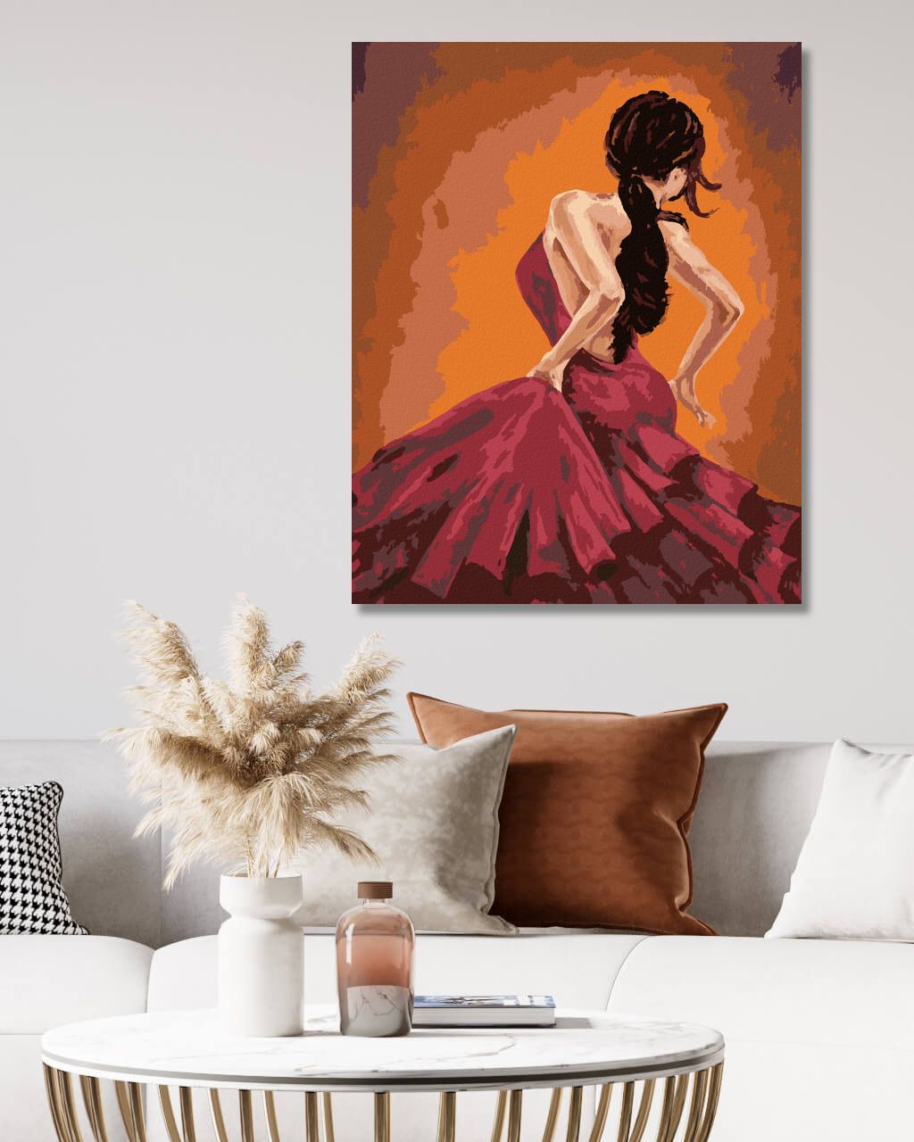zuty Malování podle čísel - TANEČNICE TANČÍCÍ FLAMENCO - Rozměr: 40x50 cm, Rámování: Varianta: vypnuté plátno na rám - obrázek 9