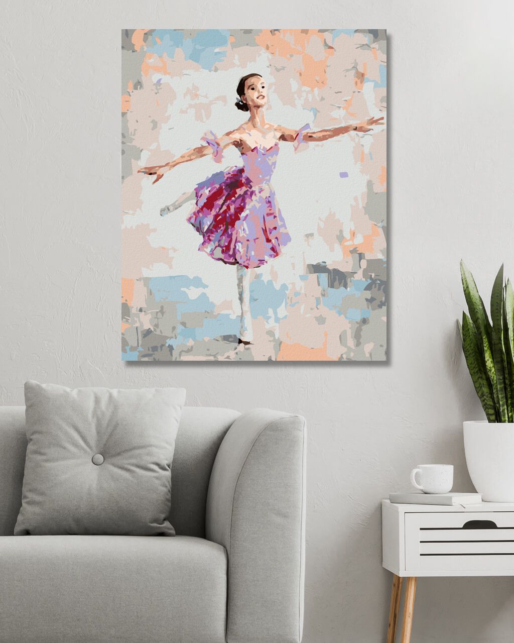 zuty Malování podle čísel - BALETKA V RŮŽOVÝCH ŠATECH - Rozměr: 40x50 cm, Rámování: Varianta: vypnuté plátno na rám - obrázek 3