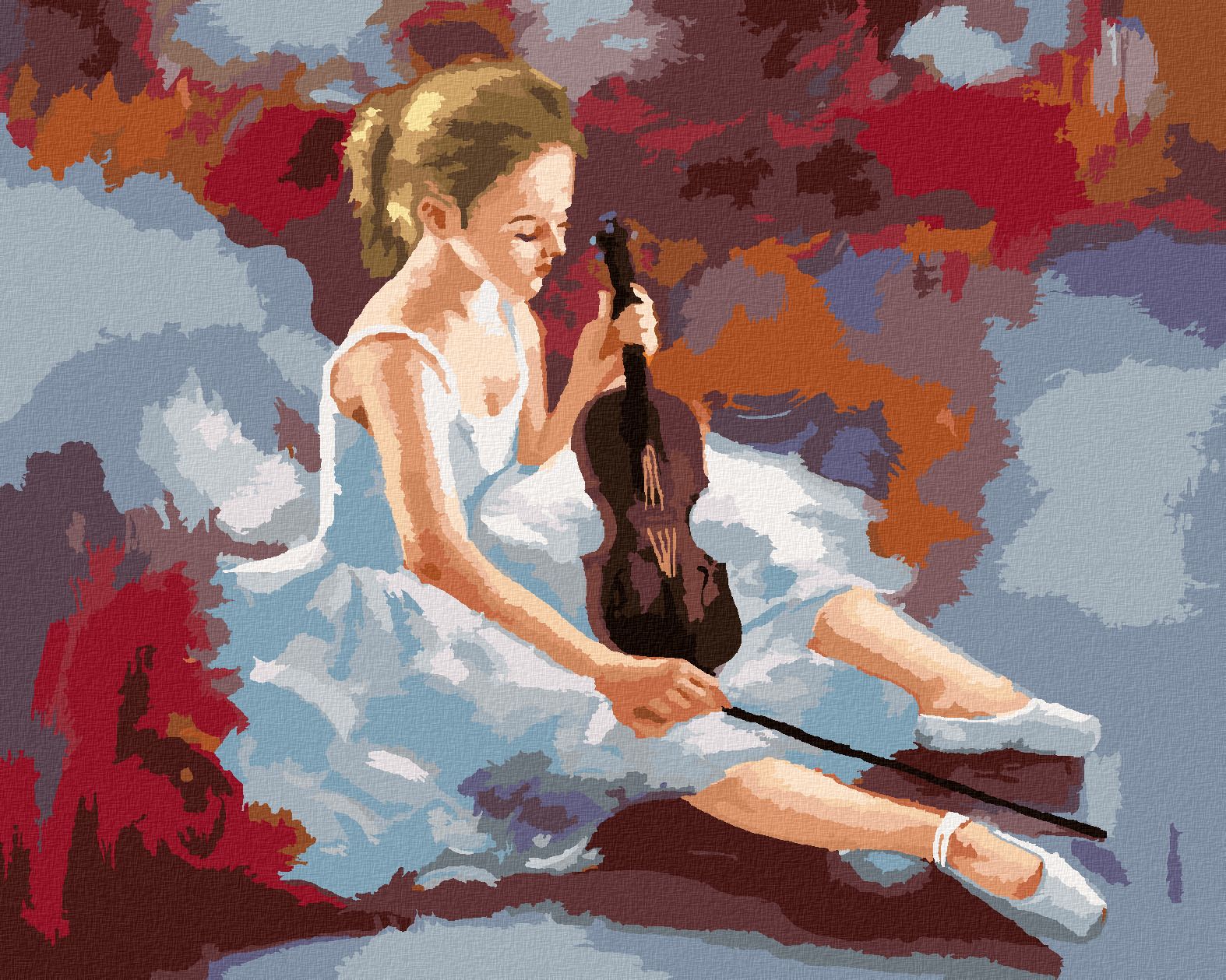 zuty Malování podle čísel - BALETKA S HOUSLEMI - Rozměr: 40x50 cm, Rámování: Varianta: vypnuté plátno na rám - obrázek 1