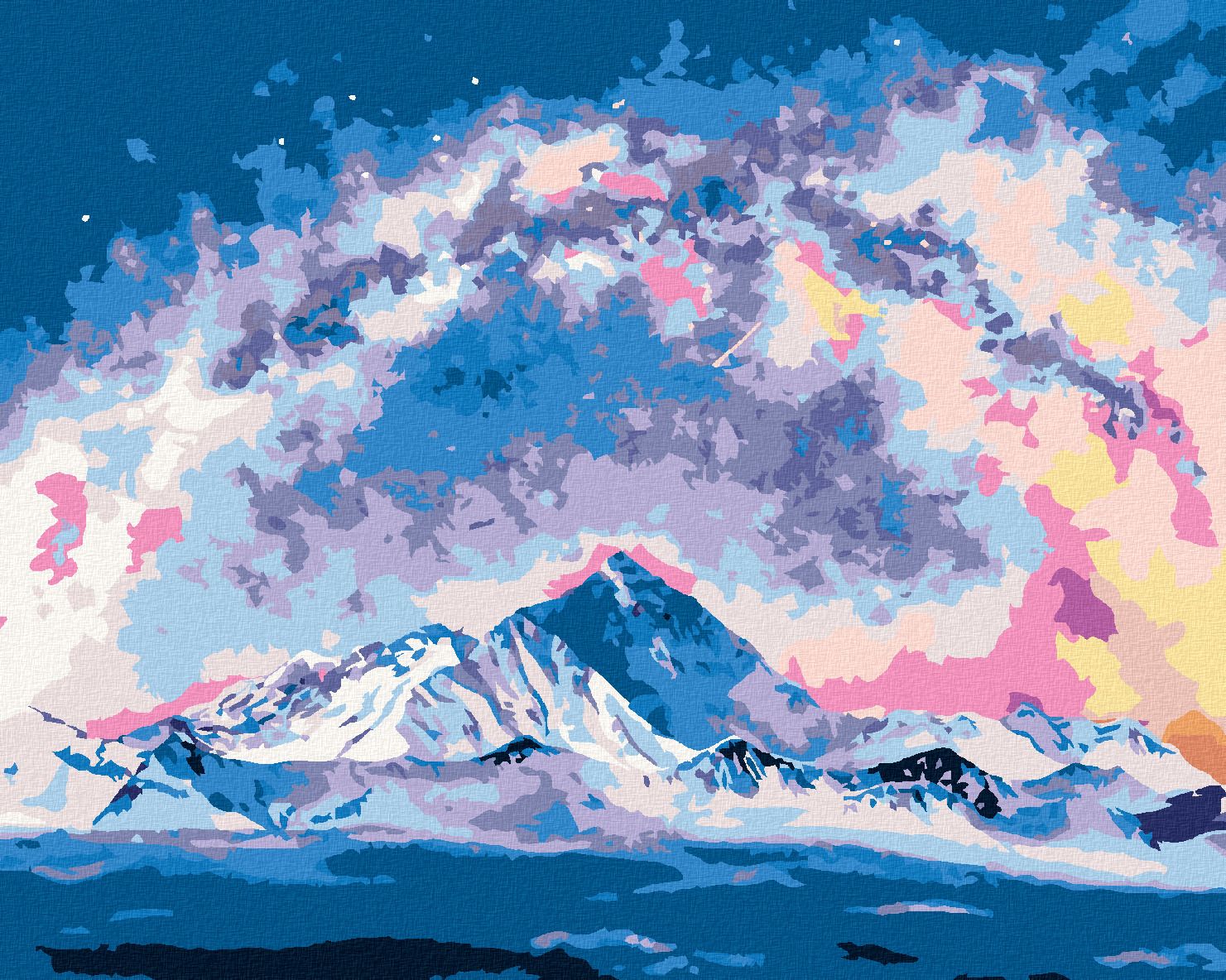 zuty Malování podle čísel - MOUNT EVEREST POD MLÉČNOU DRÁHOU - Rozměr: 40x50 cm, Rámování: Varianta: vypnuté plátno na rám - obrázek 1
