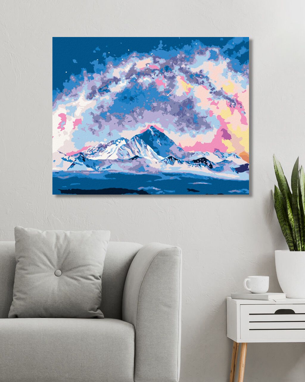 zuty Malování podle čísel - MOUNT EVEREST POD MLÉČNOU DRÁHOU - Rozměr: 40x50 cm, Rámování: Varianta: vypnuté plátno na rám - obrázek 3