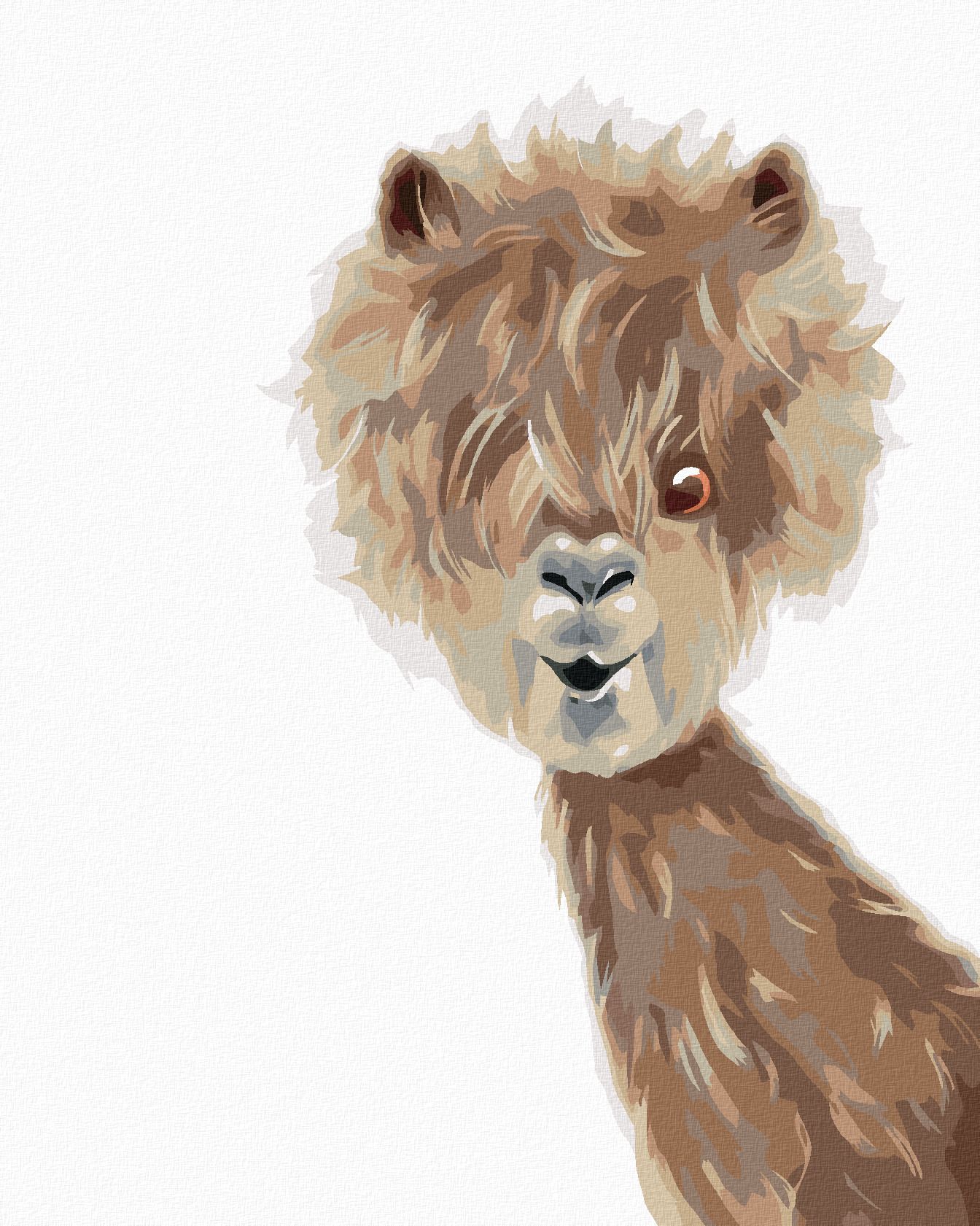 zuty Malování podle čísel - LAMA - Rozměr: 40x50 cm, Rámování: Varianta: bez rámu a bez vypnutí plátna - obrázek 1