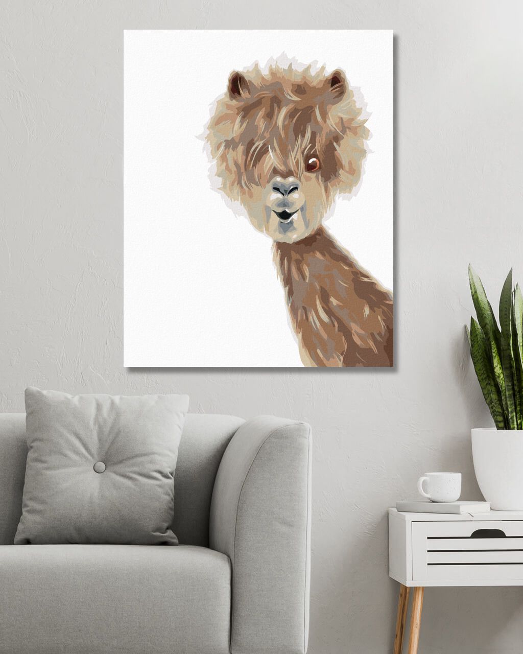 zuty Malování podle čísel - LAMA - Rozměr: 40x50 cm, Rámování: Varianta: bez rámu a bez vypnutí plátna - obrázek 2