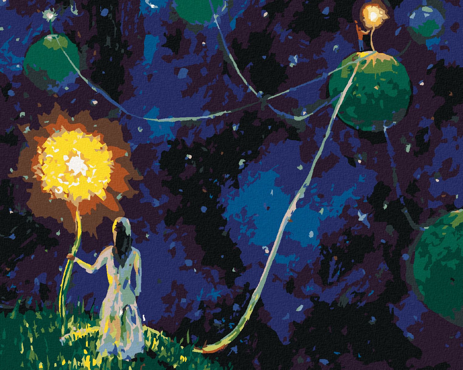 zuty Malování podle čísel - VESMÍRNÉ PROPOJENÍ PLANET - Rozměr: 40x50 cm, Rámování: Varianta: vypnuté plátno na rám - obrázek 1