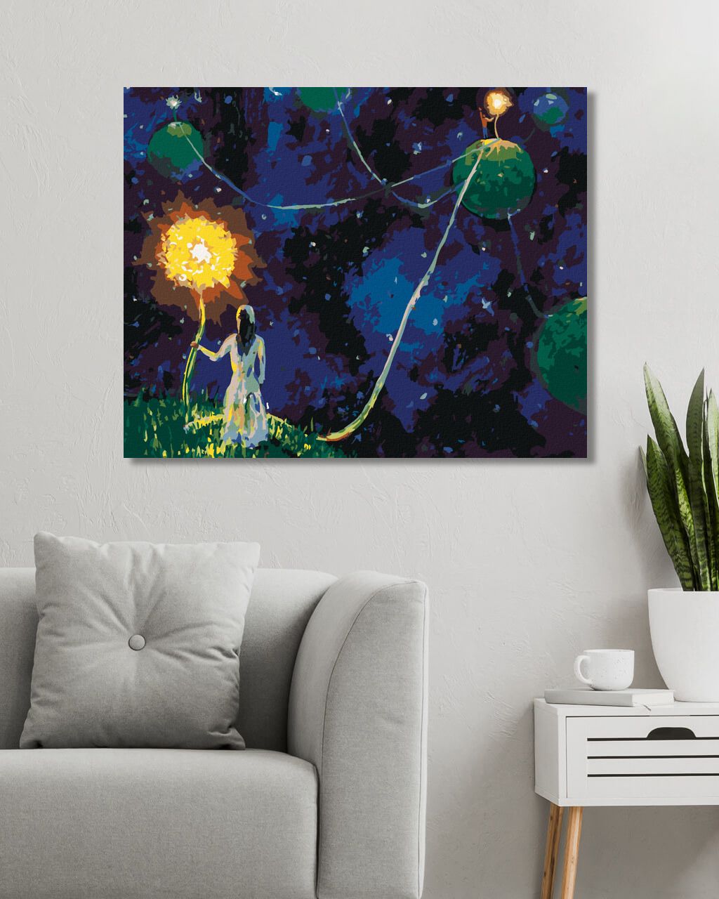zuty Malování podle čísel - VESMÍRNÉ PROPOJENÍ PLANET - Rozměr: 40x50 cm, Rámování: Varianta: vypnuté plátno na rám - obrázek 9