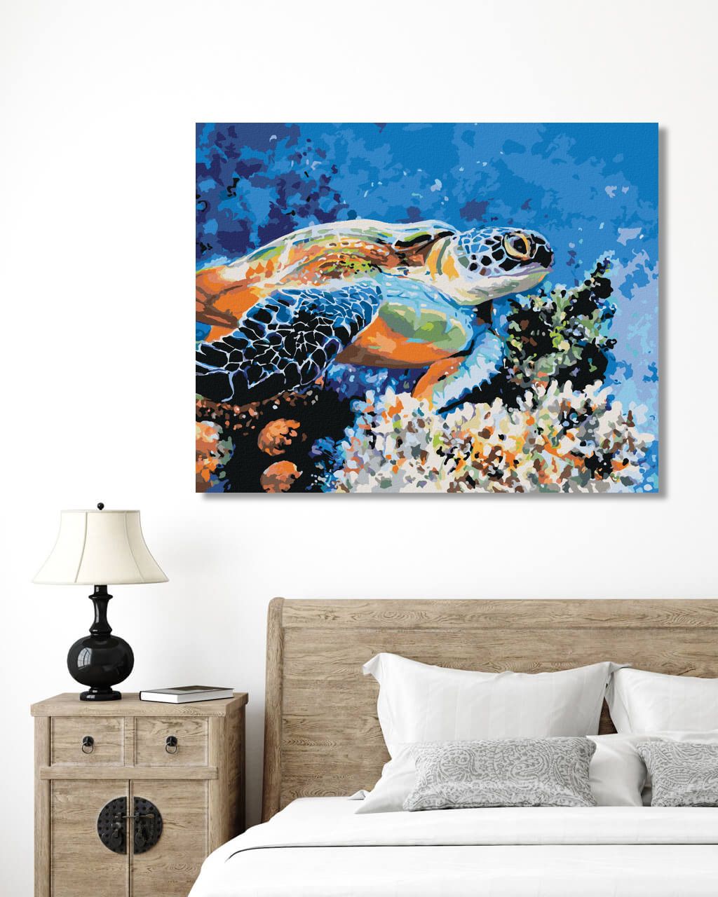 zuty Malování podle čísel - MOŘSKÁ ŽELVA - Rozměr: 40x50 cm, Rámování: Varianta: vypnuté plátno na rám - obrázek 9