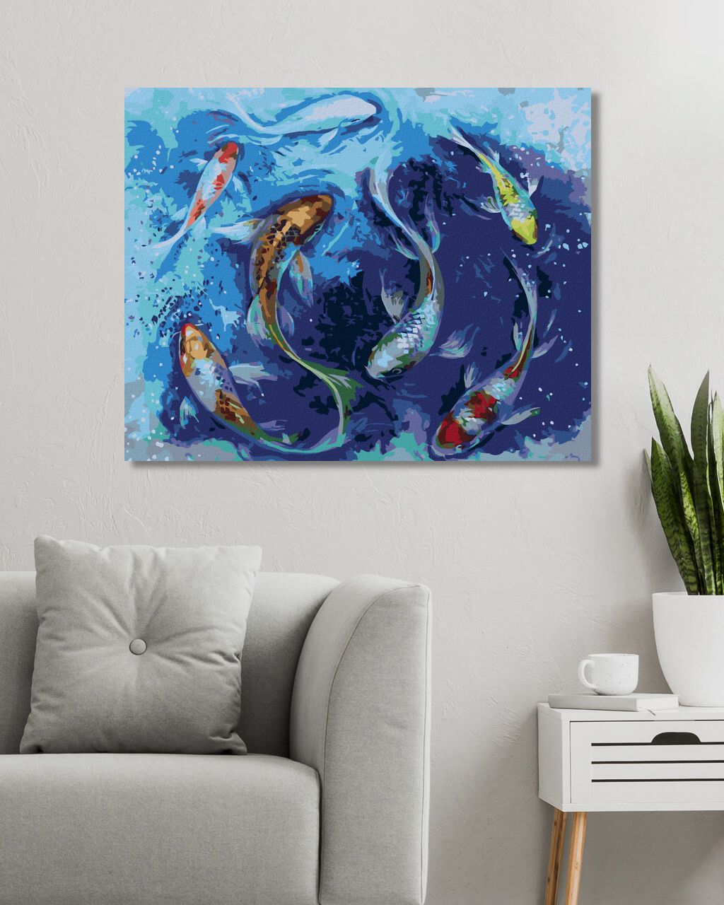 zuty Malování podle čísel - JAPONSKÉ RYBKY - Rozměr: 40x50 cm, Rámování: Varianta: bez rámu a bez vypnutí plátna - obrázek 10