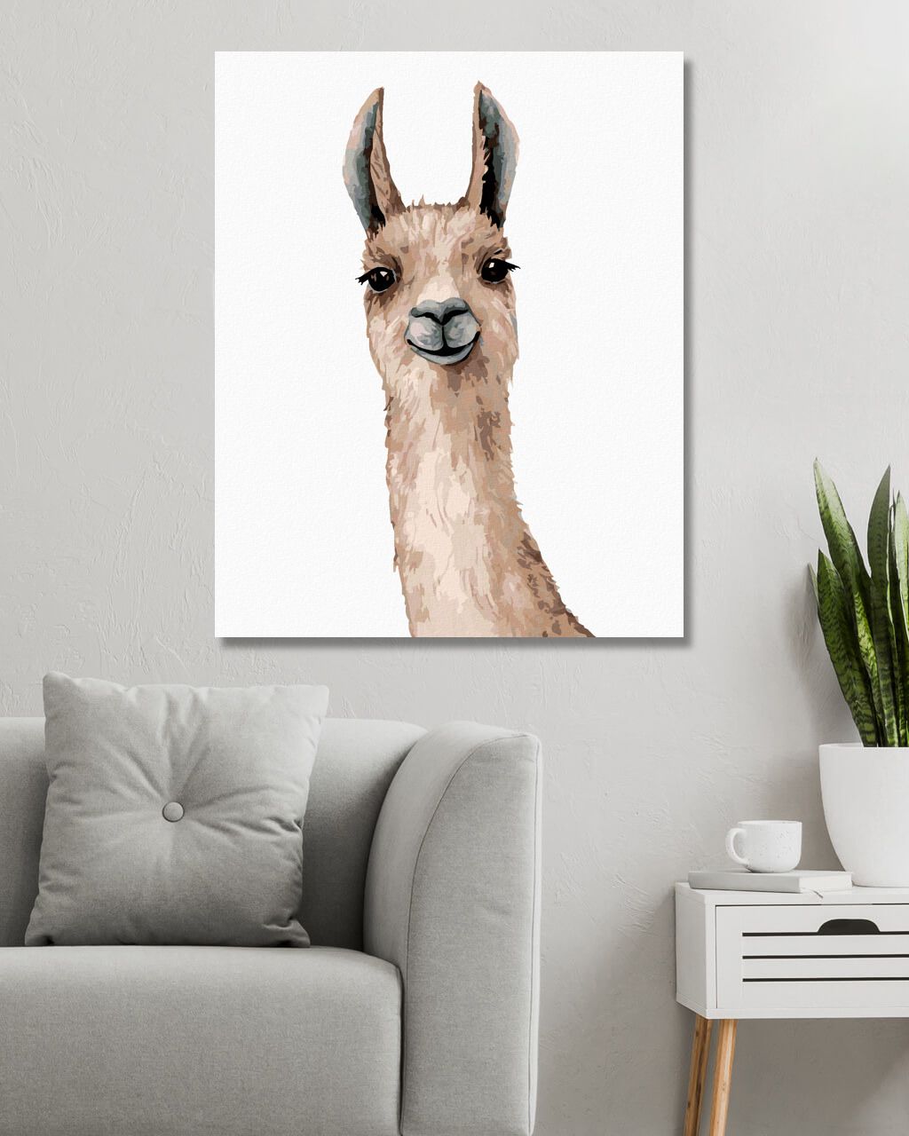zuty Malování podle čísel - LAMA NA BÍLÉM POZADÍ - Rozměr: 40x50 cm, Rámování: Varianta: vypnuté plátno na rám - obrázek 6